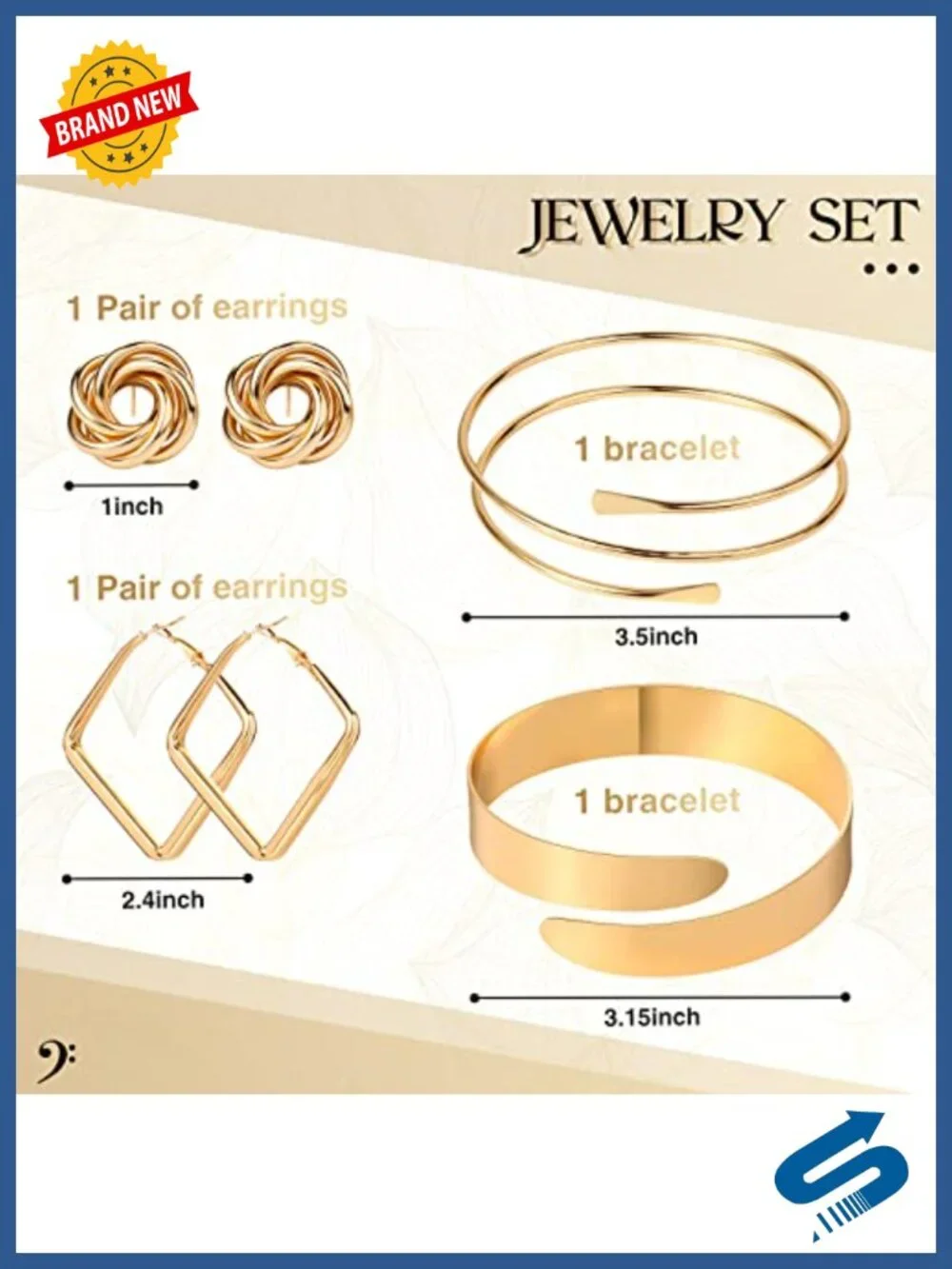 Gold Clutch Purse Women Evening Handbag Set with Jewelry Earrings Arm Cuffs